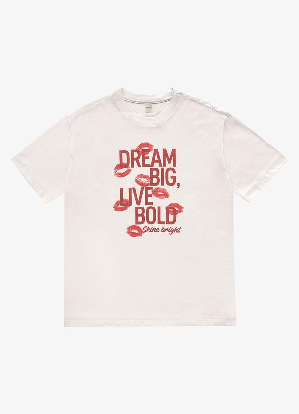 T- Shirt Overzised Meia Malha Feminina Bege