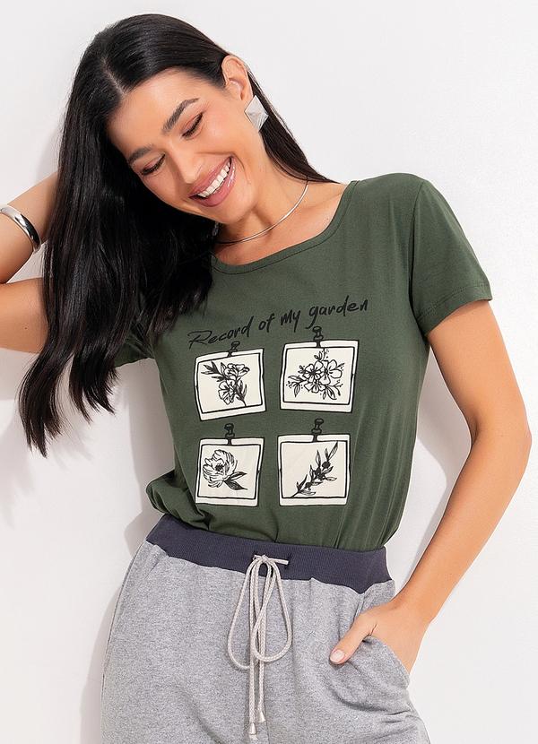 T-Shirt Verde em Malha de Algodão