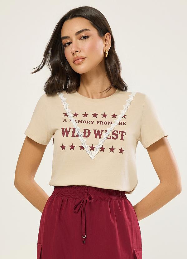 T-Shirt West com Renda Croissant