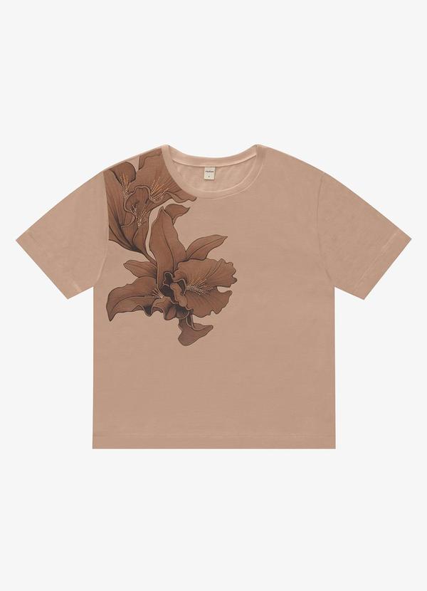Camiseta Manga Curta Orquidea Marrom