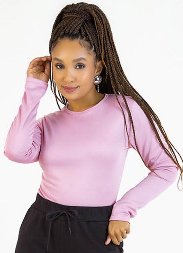 Vista 2 Blusa Adulto em Malha Térmica Rosa Soft Bonni Soft Bonni