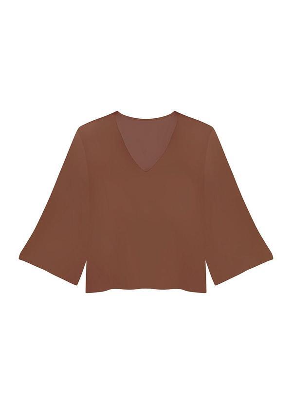 Blusa Ampla em Moletinho Marrom