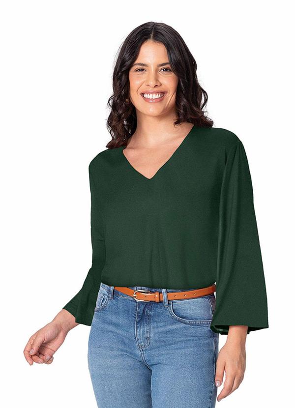 Blusa Ampla em Moletinho Verde Esmeralda