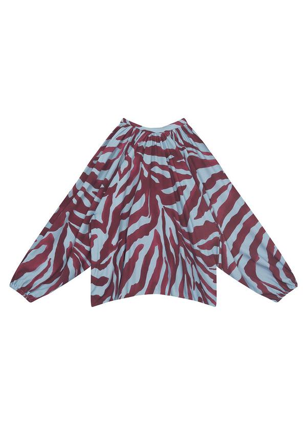 Blusa Animal Print Ampla Azul
