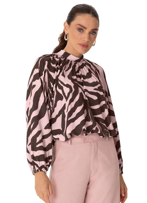Blusa Animal Print Ampla Rosa