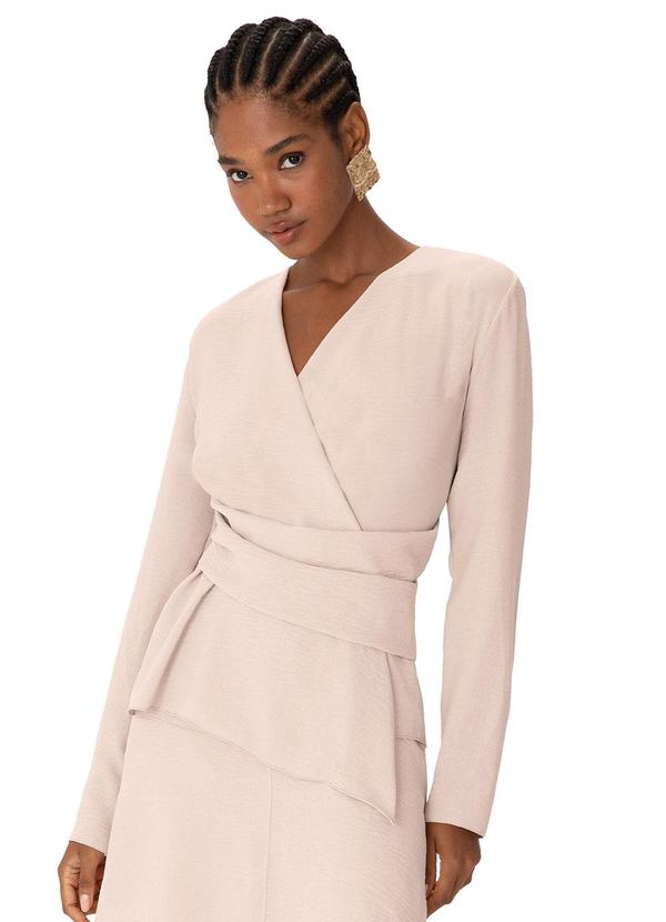 Blusa Assimétrica Texturizada Areia