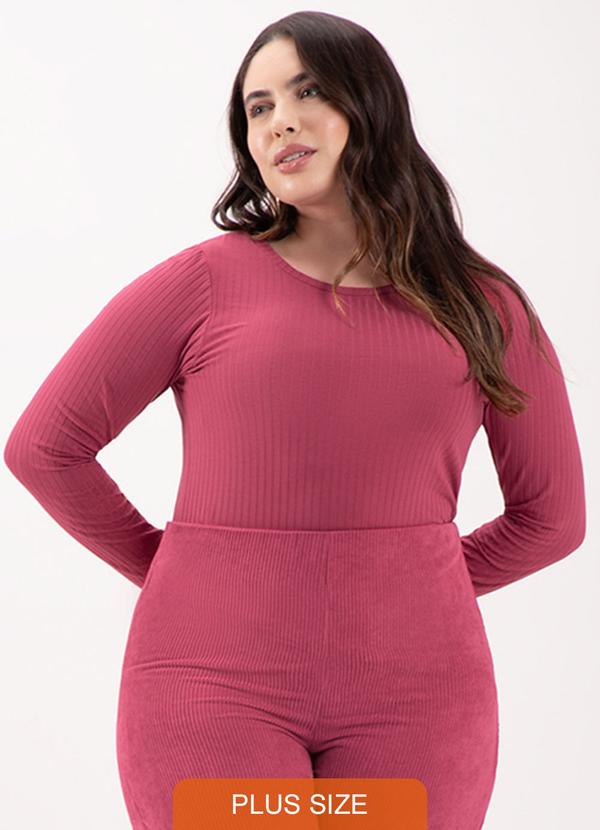 Blusa Básica em Malha Canelada Vermelho
