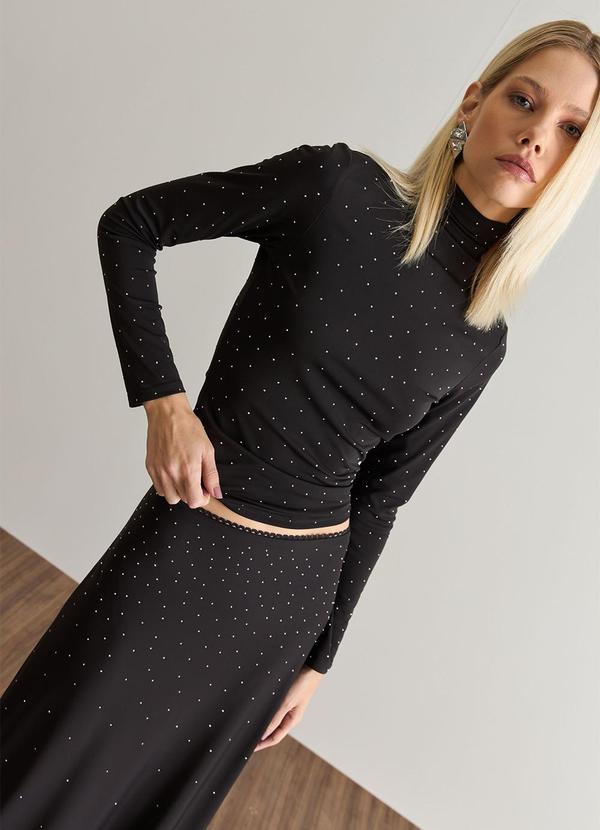Vista 2 Blusa Básica Mangas Longas Preto Carlota Costa Carlota Costa