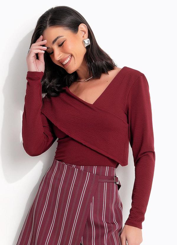 Blusa Bordô em Malha Texturizada