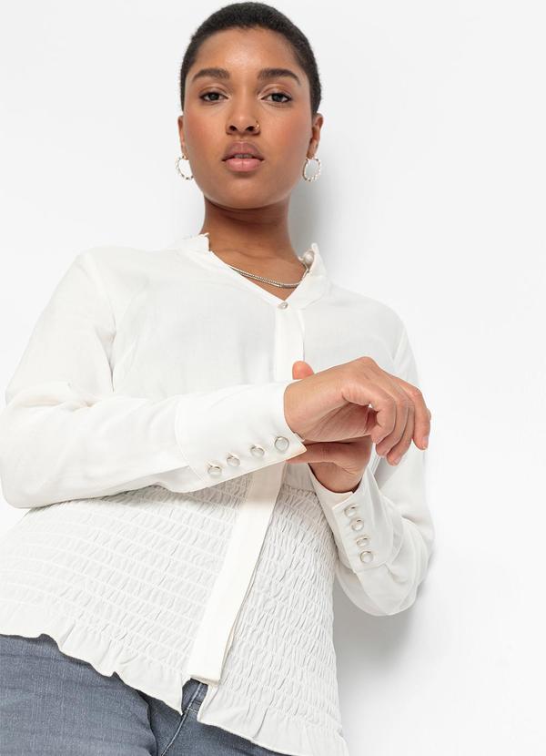 Vista 2 Blusa Branca em Viscose Plana bonprix bonprix