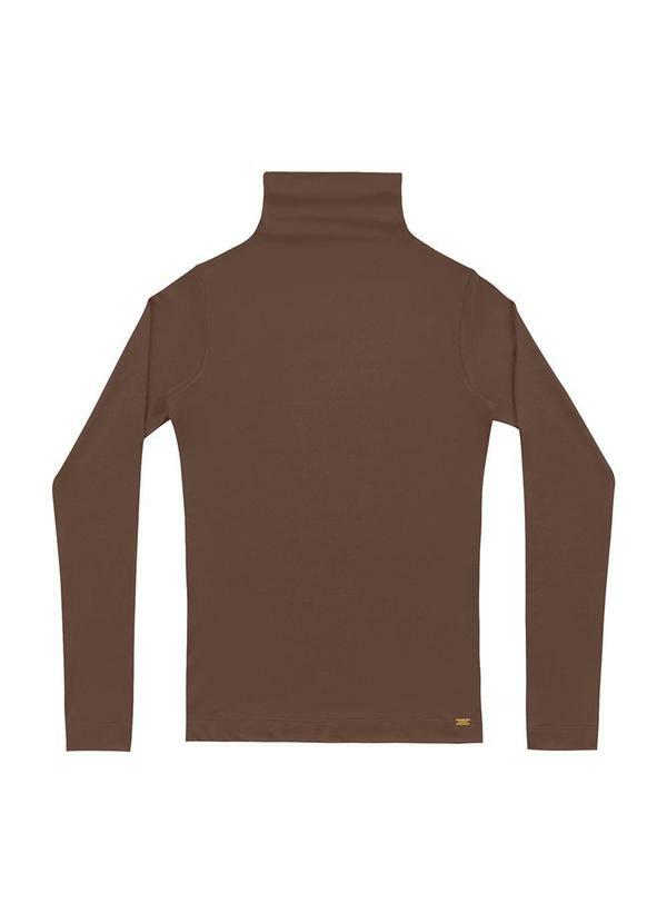 Blusa Cacharrel Suede Basic Marrom