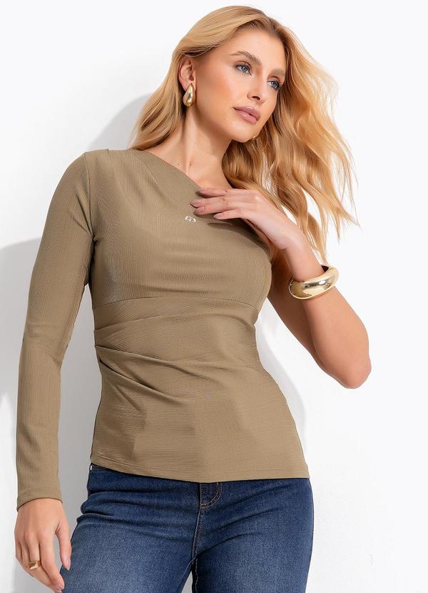 Blusa Canelada Bege