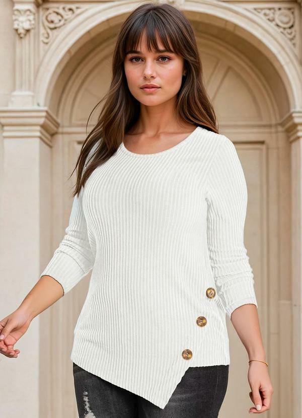 Blusa Canelada Branca