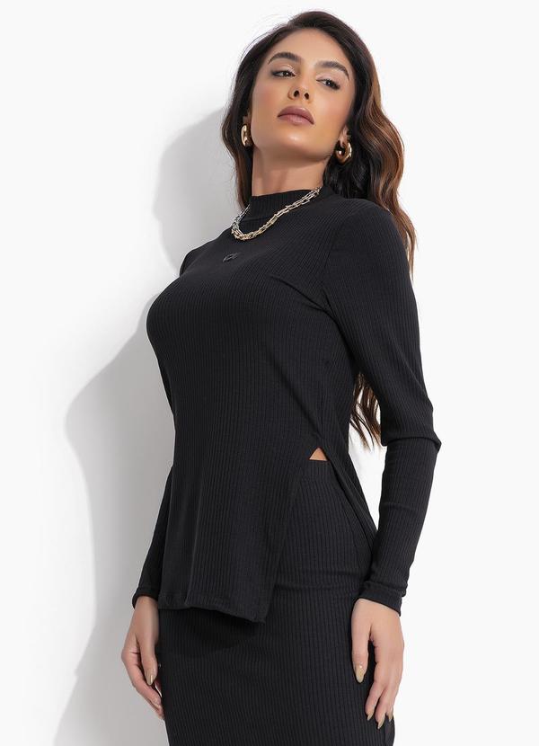Blusa Canelada Cj Preto