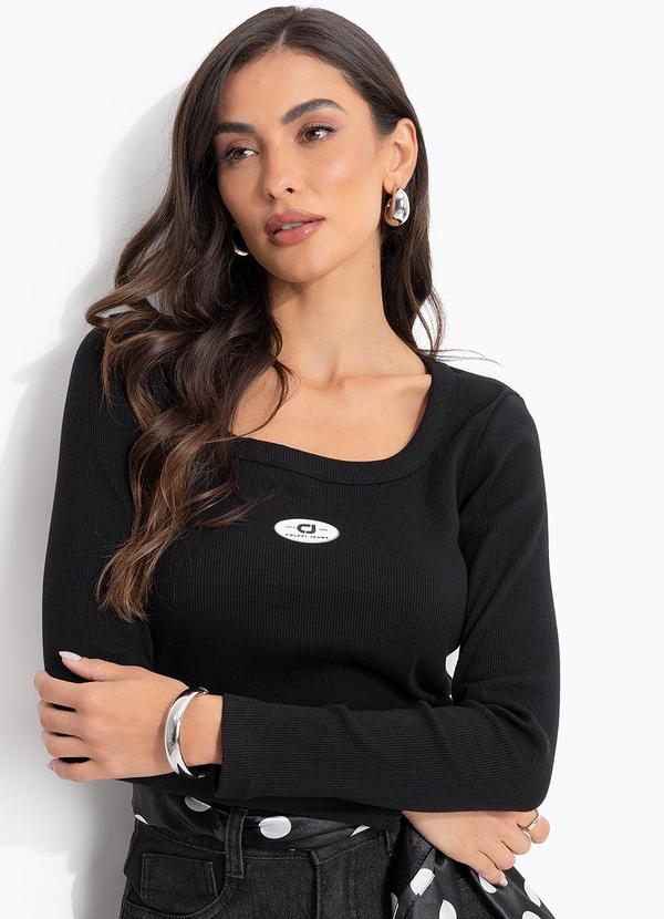 Blusa Canelada Cj Preto