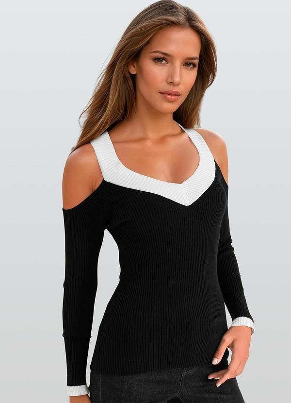 Vista 2 Blusa Canelada Preta bonprix bonprix