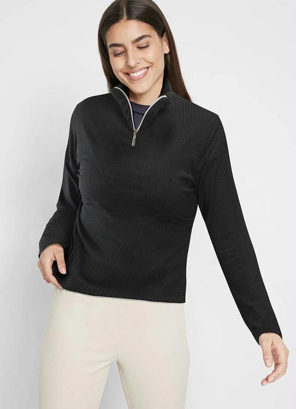 Blusa Canelada Preto
