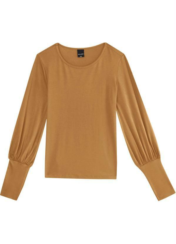 Vista 2 Blusa Caramelo Viscose com Manga Bufante Malwee Malwee