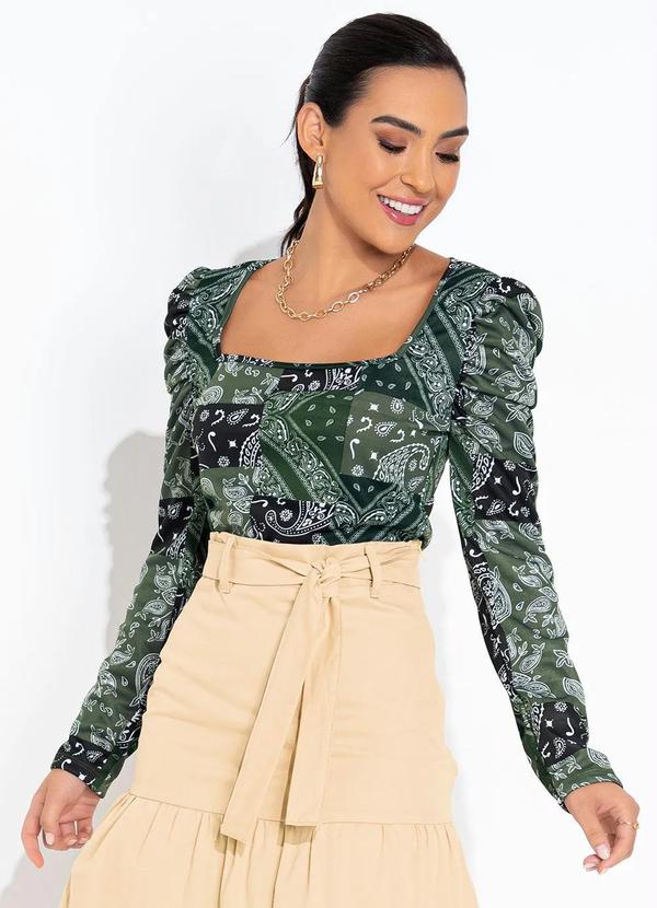 Blusa Cashmere Verde com Manga