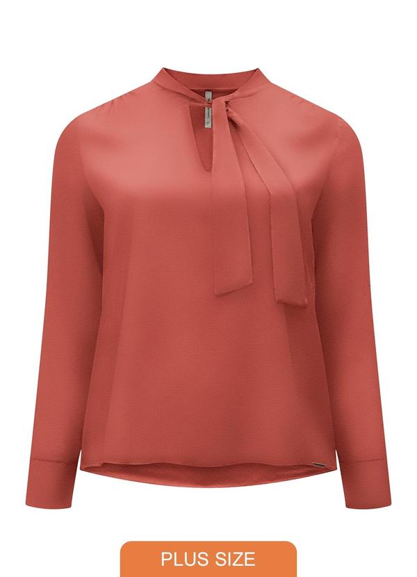 Blusa com Amarração Plus Size Laranja