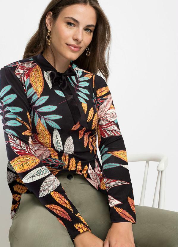 Vista 2 Blusa com Amarração Preta bonprix bonprix