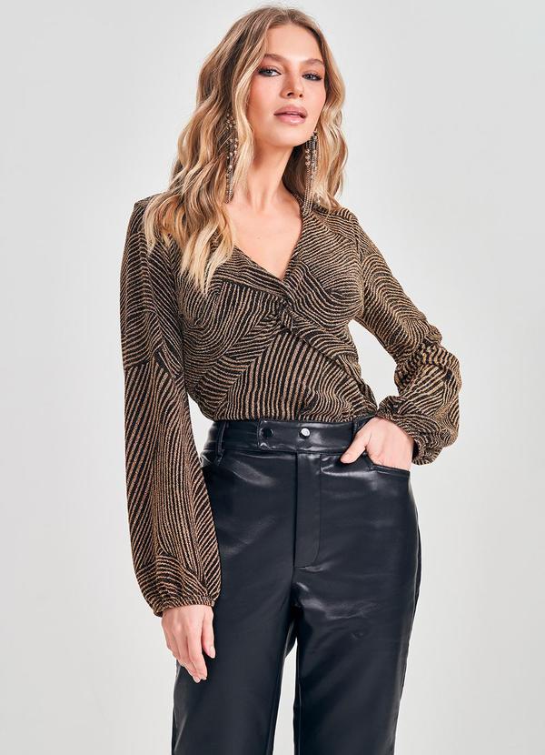Blusa com Detalhe Entrelaçado Amarelo