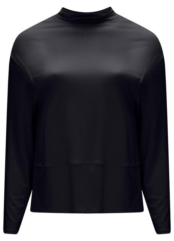 Vista 2 Blusa com Gola Alta em Malha Preto Lunender Mais Mulher Lunender Mais Mulher