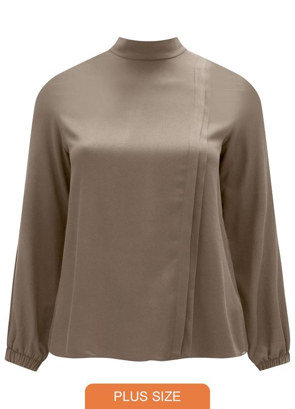 Blusa com Punhos Elásticos Marrom