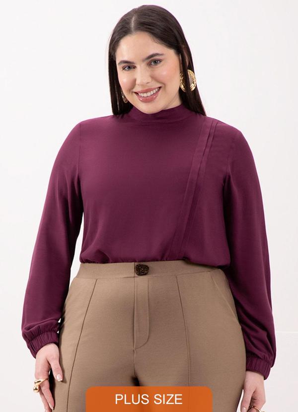 Blusa com Punhos Elásticos Roxo