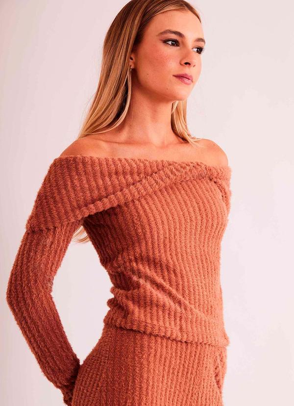 Blusa de Manga Longa New Ease Ombro a Ombro em Mal