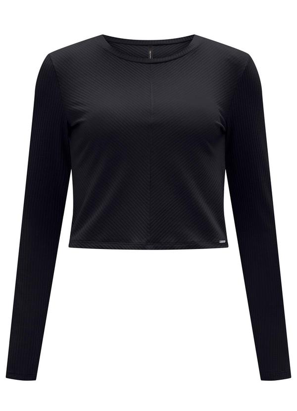 Vista 2 Blusa de Mangas Longas com Gola Redonda Preto Lunender Lunender