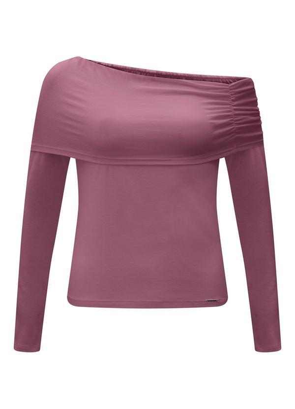 Blusa de Mangas Longas com Sobreposição Bordo