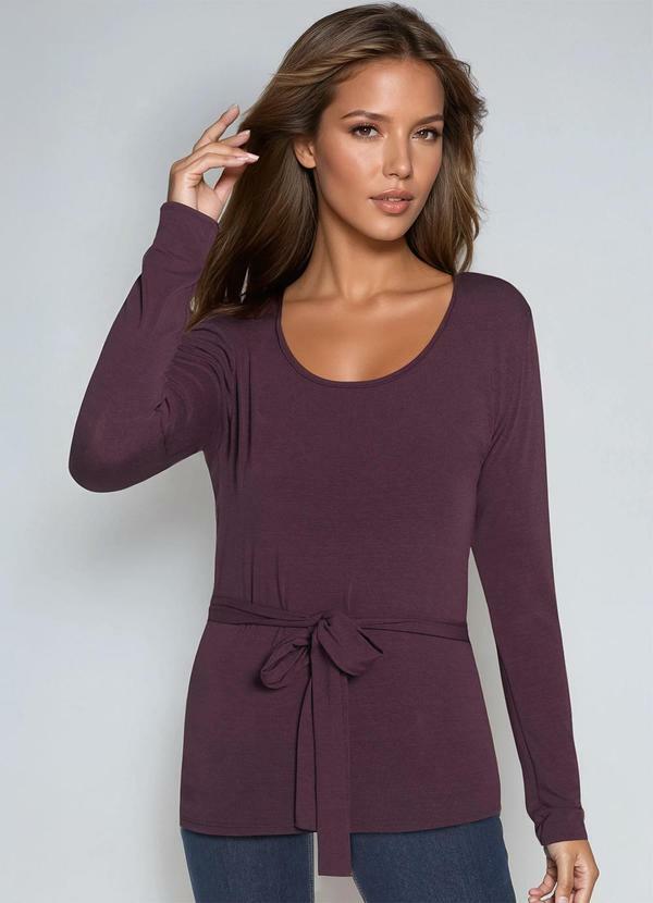 Blusa Decote Redondo Roxo