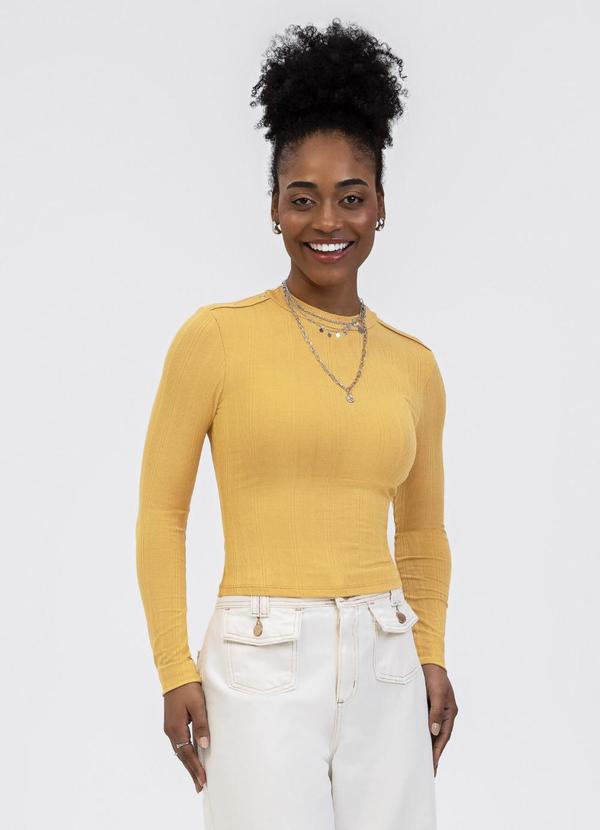 Blusa em Canelado Amarelo Médio