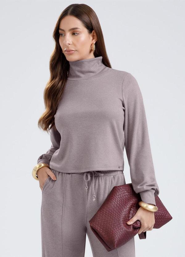 Blusa em Canelado Aveludado Lilás