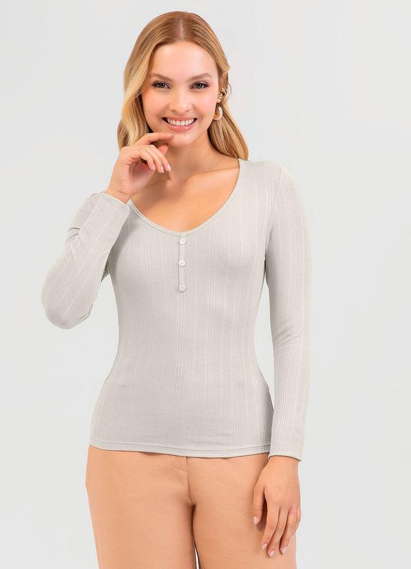 Blusa em Canelado Cinza