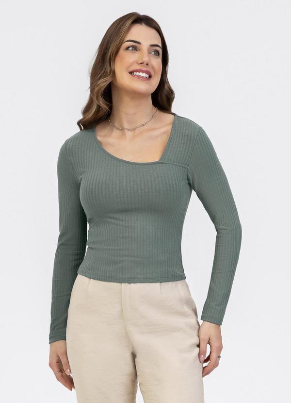Blusa em Canelado Cinza