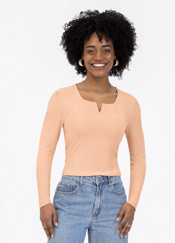 Blusa em Canelado Laranja