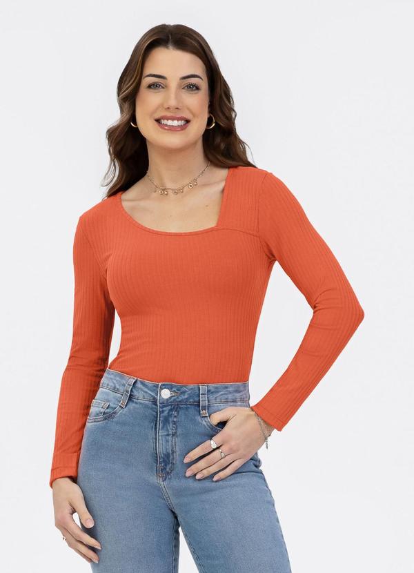 Blusa em Canelado Laranja