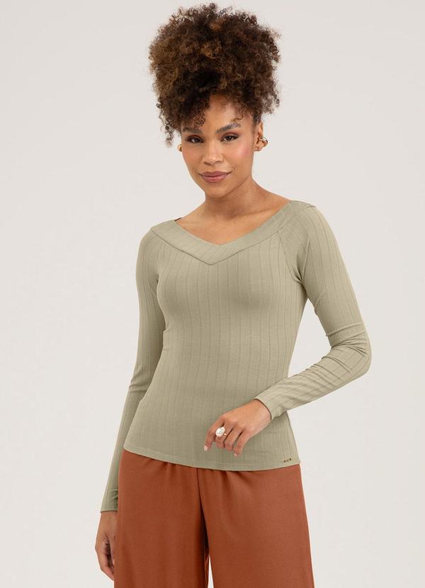 Blusa em Canelado Marrom Claro