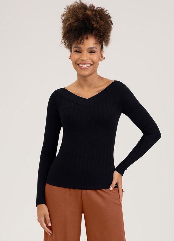 Blusa em Canelado Preto