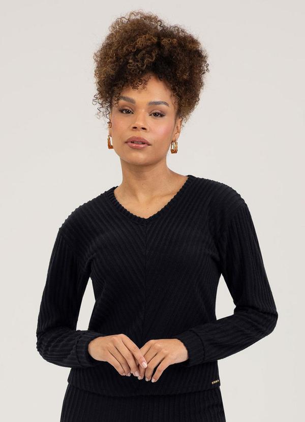 Blusa em Canelado Preto