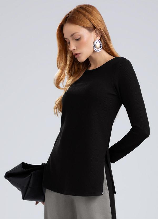 Blusa em Canelado Preto