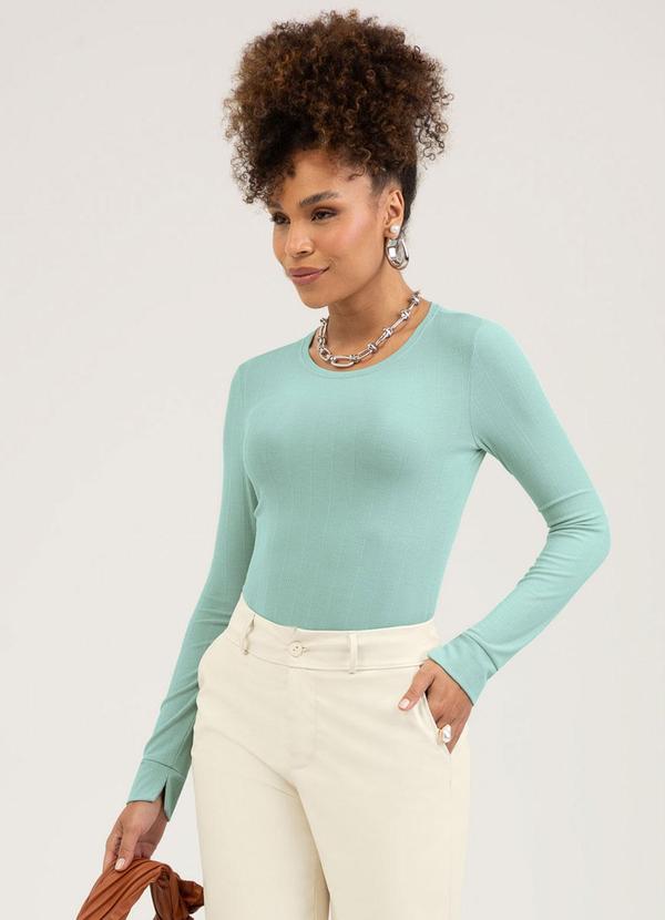 Blusa em Canelado Verde Claro