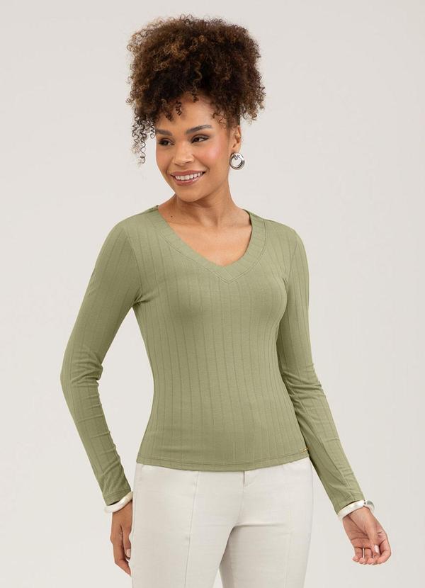 Blusa em Canelado Verde