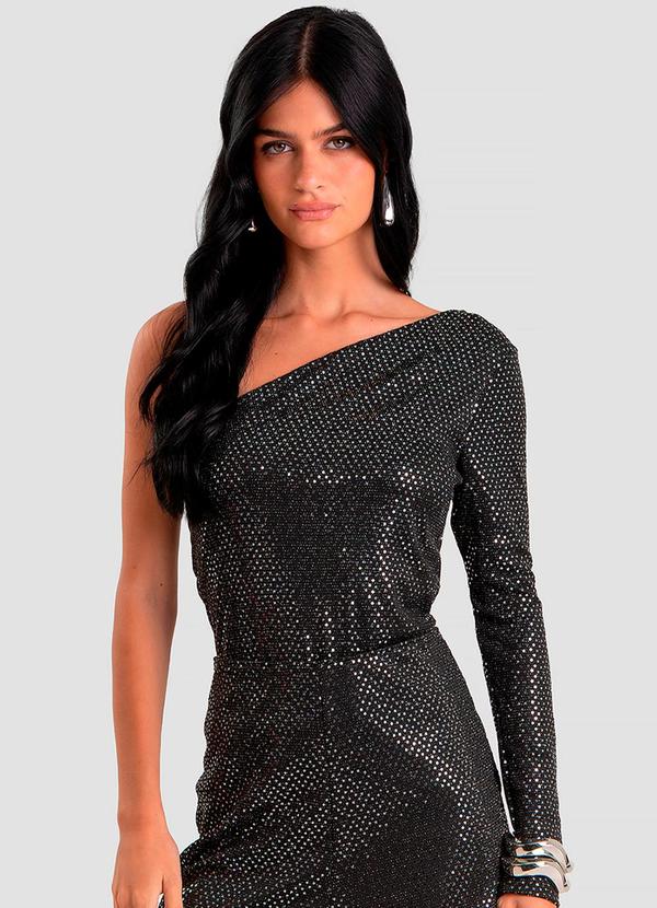 Blusa em Malha Lantejoula Preto