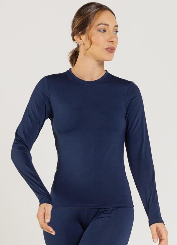 Blusa em Malha Térmica Azul Marinho