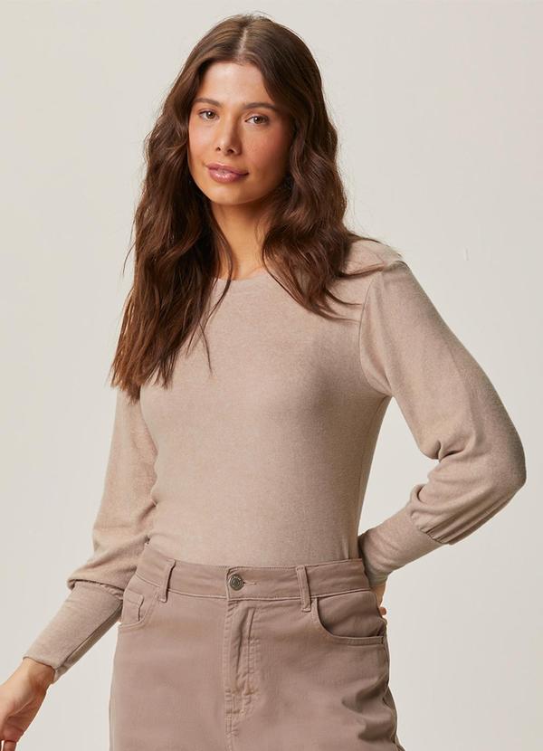 Blusa em Malha Térmica Bege