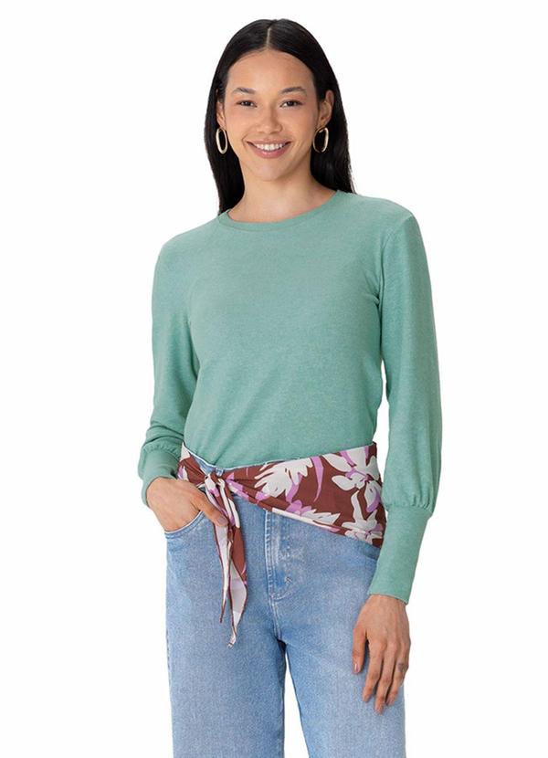 Blusa em Malha Térmica Verde Turquesa