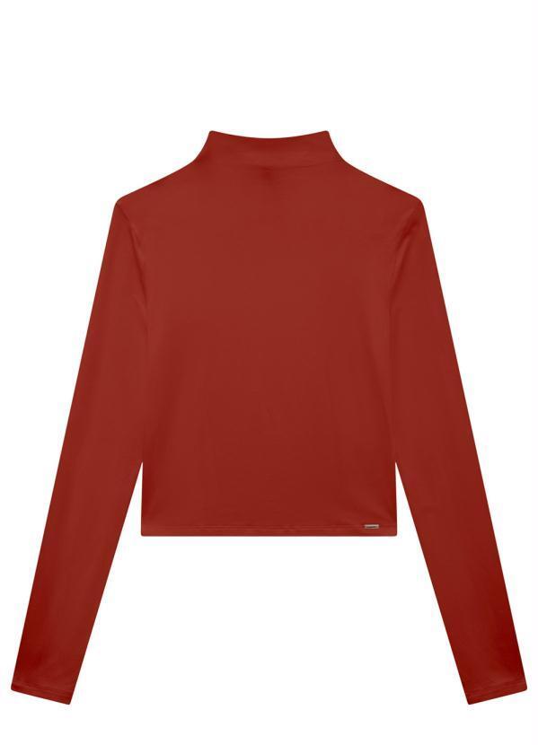 Vista 2 Blusa em Malha Viscose com Gola Alta Vermelho Lunender Lunender
